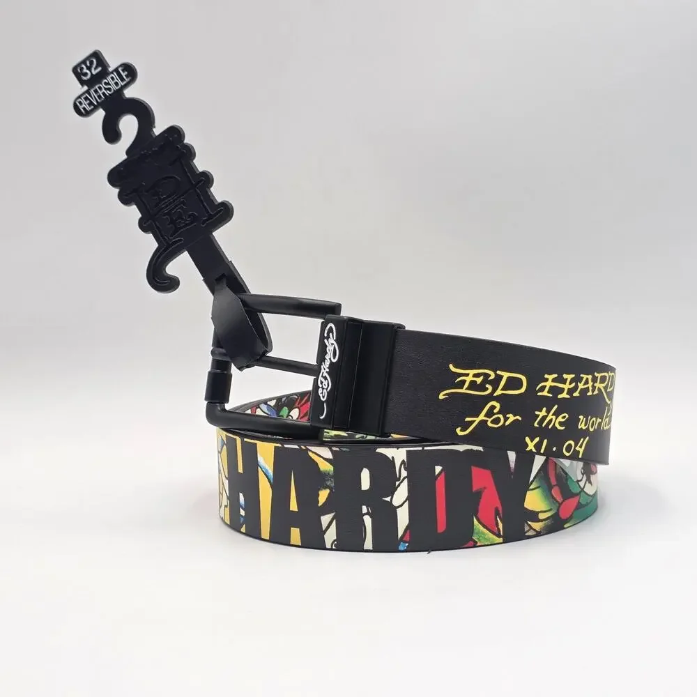 Ed Hardy For The World Men's Size 32 Reversible Belt New